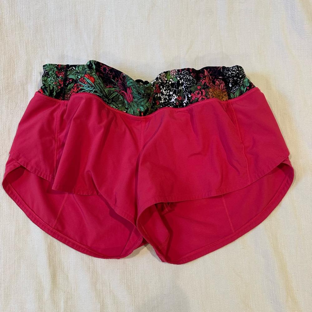 Lululemon Pink Floral Patterned Shorts